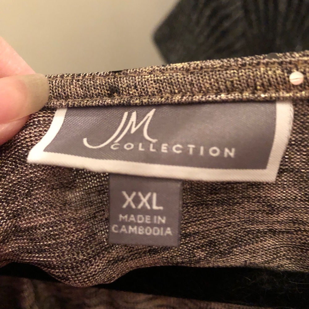 JM Collection Gold Shimmer top - Picture 6 of 8